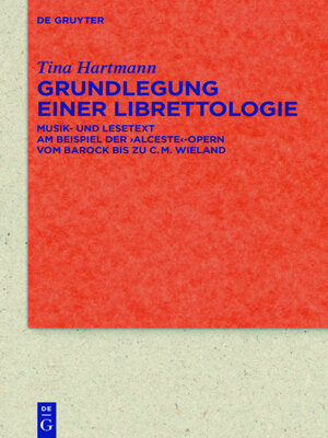 cover image of Grundlegung einer Librettologie
